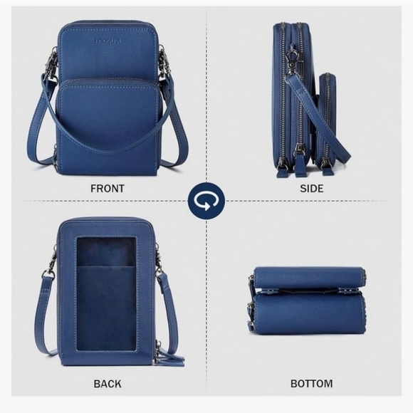 ECOSUSI Blue Crossbody/Satchel/Wristlet Bag, Versatile - Picture 14 of 15